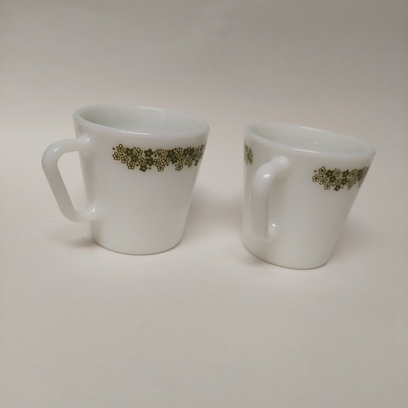 Vintage* 2 Green Daisy Pyrex Mugs by Corning #26 & 19 - Picture 2 of 7